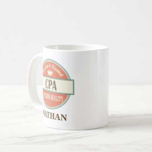 CPA Gepersonaliseerde Kantoor Mok Cadeaus (Voorkant links)