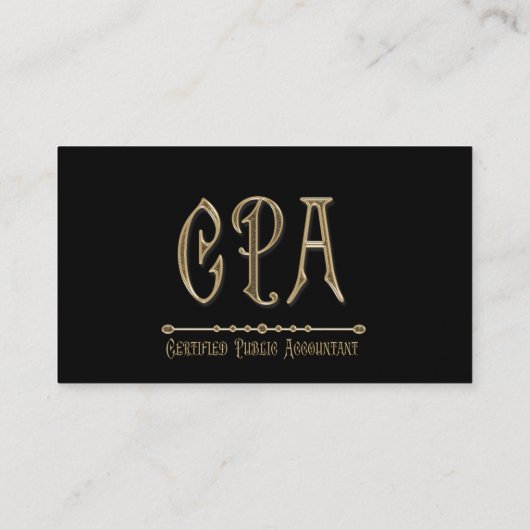 CPA Gold n Black Certified Public Accountant: Visitekaartje (Achterkant)