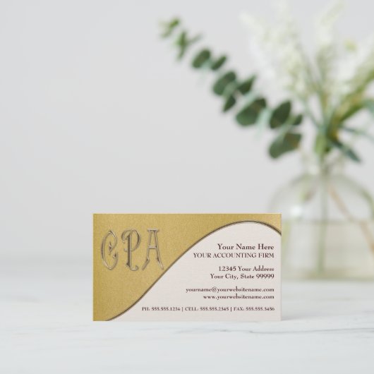 CPA Gold Professional Certified Public Accountant: Visitekaartje (Staand voorkant)