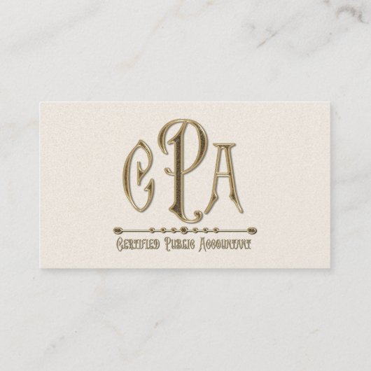 CPA Gold Professional Certified Public Accountant: Visitekaartje (Achterkant)