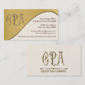 CPA Gold Professional Certified Public Accountant: Visitekaartje (Voorkant / Achterkant)
