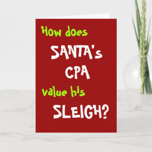 CPA kerstkaart   Santa Accounting Pun   Joke Feestdagen Kaart