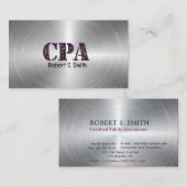 CPA logo Certified Public Account Silver Visitekaartje (Voorkant / Achterkant)