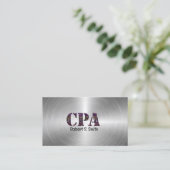CPA logo Certified Public Account Silver Visitekaartje (Staand voorkant)