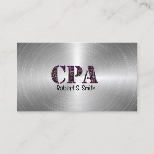 CPA logo Certified Public Account Silver Visitekaartje (Voorkant)