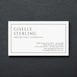 CPA Luxe Minimalistisch Zwart Wit Visitekaartje