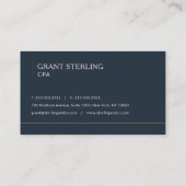 CPA Navy Blue Professional Visitekaartje (Achterkant)