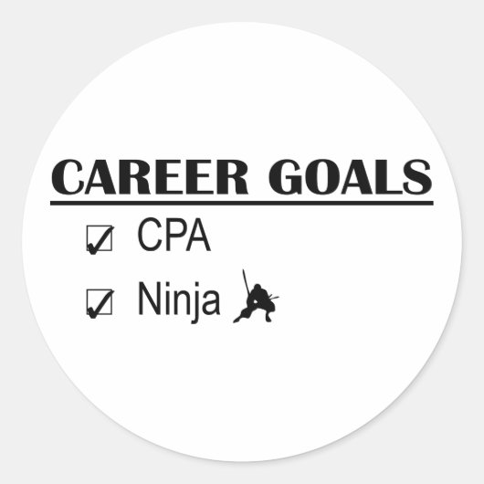 CPA Ninja Career Goals Ronde Sticker (Voorkant)