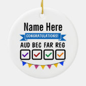 CPA-Ornament gepersonaliseerd cadeau voor CPA-exam Keramisch Ornament (Achterkant)