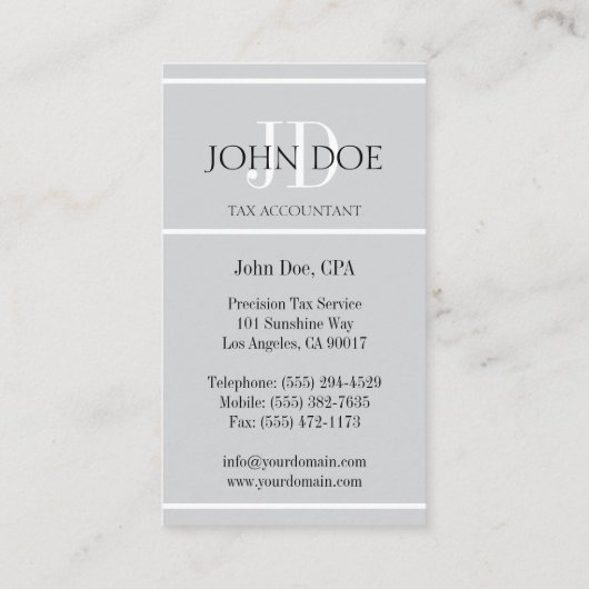 CPA Tax Preparer Accountant 1040; Kies uw kleur Visitekaartje (Achterkant)