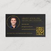 CPA Tax Preparer Accountant Faux Leather QR Code Visitekaartje (Achterkant)