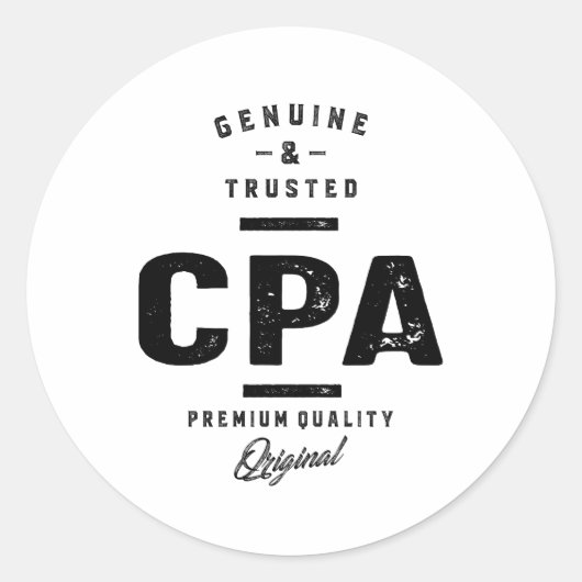 CPA Werktaak Titel titel Cadeau Ronde Sticker (Voorkant)