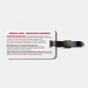 CPAP-bewustwording slaapapnewaarschuwing Bagagelabel