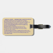 CPAP-machine voor medische ademhalingsapparatuur Bagagelabel (Achterkant horizontaal)