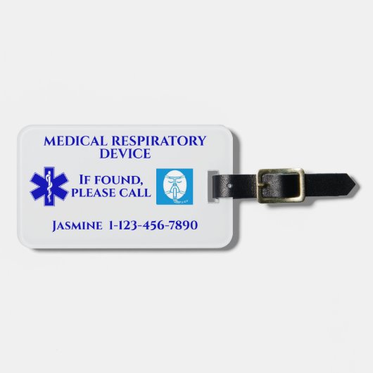 CPAP-machine voor medische ademhalingsapparatuur Bagagelabel (Voorkant horizontaal)