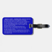 CPAP-machine voor medische ademhalingsapparatuur Bagagelabel (Achterkant horizontaal)