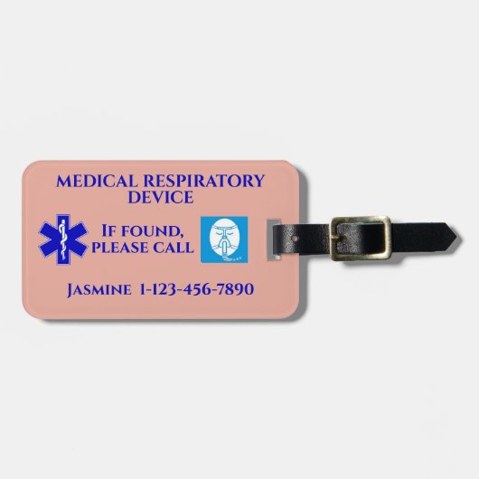 CPAP-machine voor medische ademhalingsapparatuur Bagagelabel (Voorkant horizontaal)