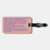 CPAP-machine voor medische ademhalingsapparatuur Bagagelabel (Achterkant horizontaal)