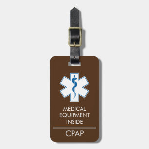 CPAP of medische alarm sticker voor handbagage Bagagelabel