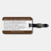 CPAP of medische alarm sticker voor handbagage Bagagelabel (Achterkant horizontaal)