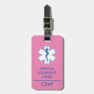 CPAP- of medische waarschuwing op Bagagelabel