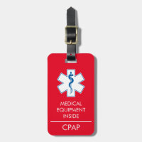 CPAP- of medische waarschuwing op Bagagelabel