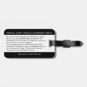 CPAP- of medische waarschuwing op Bagagelabel (Achterkant horizontaal)