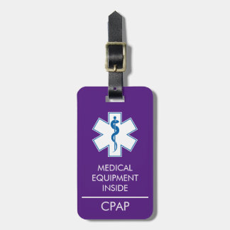 CPAP- of medische waarschuwing op Bagagelabel