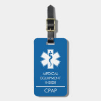 CPAP- of medische waarschuwing op Bagagelabel