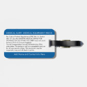 CPAP- of medische waarschuwing op Bagagelabel (Achterkant horizontaal)