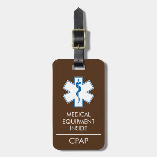 CPAP- of medische waarschuwing op Bagagelabel