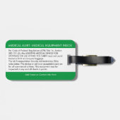 CPAP- of medische waarschuwing op Bagagelabel (Achterkant horizontaal)