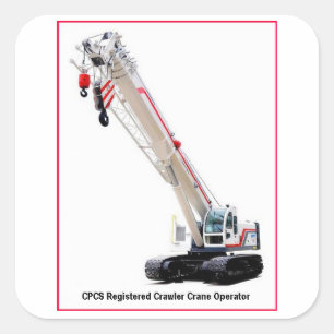 CPCS Crawler Crane Operator Vierkante Sticker