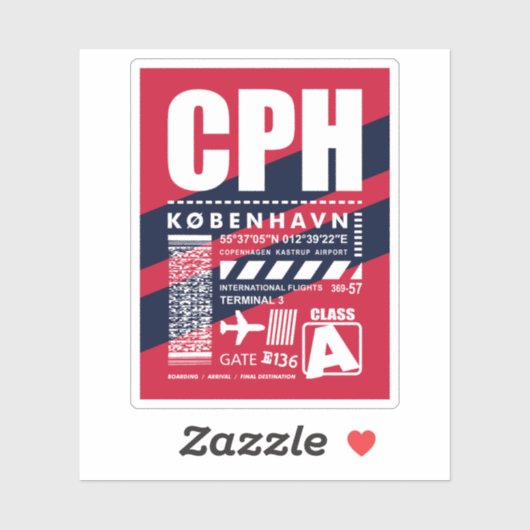 CPH Copenhagen Airport Sticker (Vel)