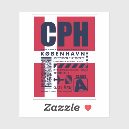 CPH Copenhagen Airport Sticker (Vel)