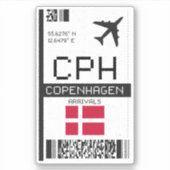 CPH Copenhagen Boarding Pass - Denemarken Reizen Sticker (Voorkant)