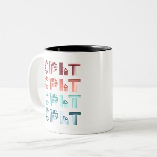 CPhT Certified Pharmacy Technicia Pharma Tech Tweekleurige Koffiemok (Voorkant links)