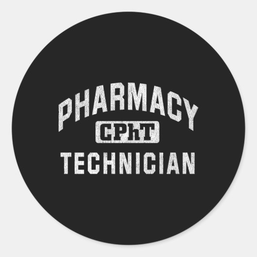 CPHT-gecertificeerde apotheektechnicus Ronde Sticker (Voorkant)