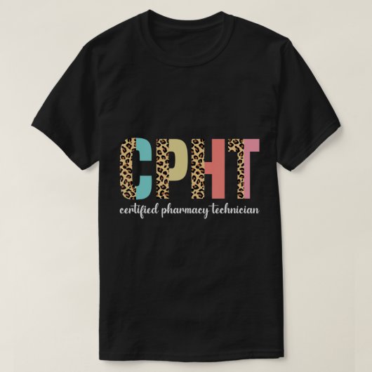 CPHT-leopard-gecertificeerde apotheker T-shirt (Design voorkant)