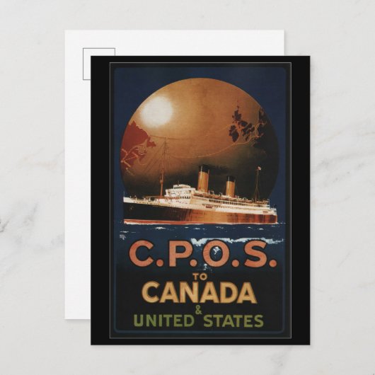 CPOS naar Canada Verenigde Staten Briefkaart (Voorkant / Achterkant)