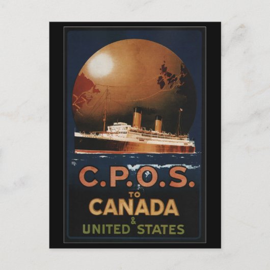  CPOS naar Canada Verenigde Staten Briefkaart (Voorkant)