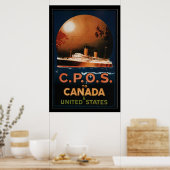 CPOS naar Canada Verenigde Staten Poster (Keuken)