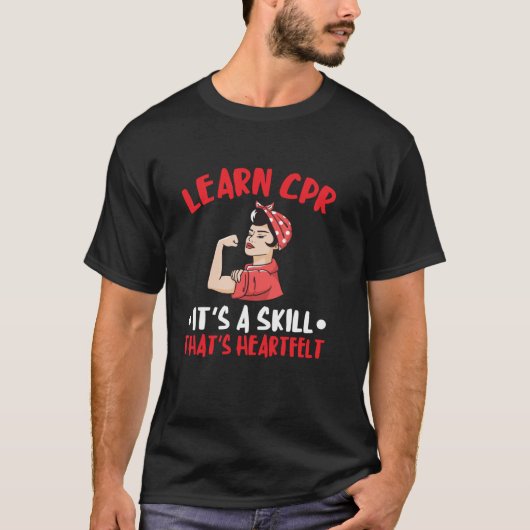 CPR-instructeur AED-instructeur Hartelijk Vaardigh T-shirt (Voorkant)