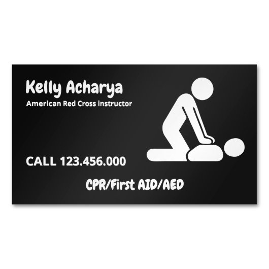🚑 CPR Instructeur Eerste Hulp Magnetisch Visitekaartje (Voorkant)