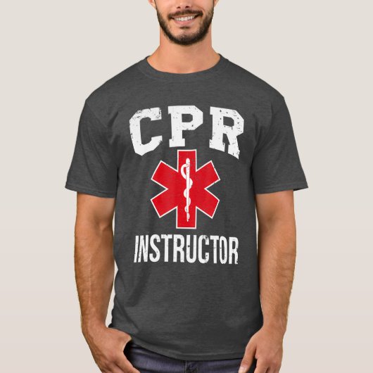 CPR-instructeur Red Star of Life EMS-ontwerp Medis T-shirt (Voorkant)