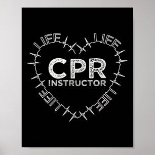 CPR-instructeur redt levenslange hartslagsymbool c Poster