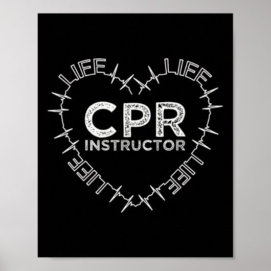 CPR-instructeur redt levenslange hartslagsymbool c Poster (Voorkant)