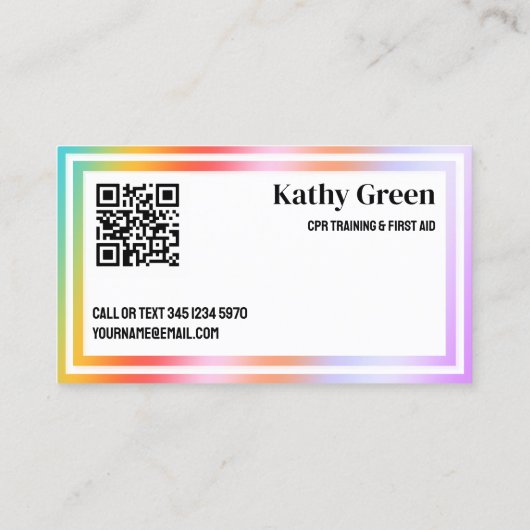 CPR Instructor Custom Vcard QR Visitekaartje (Achterkant)