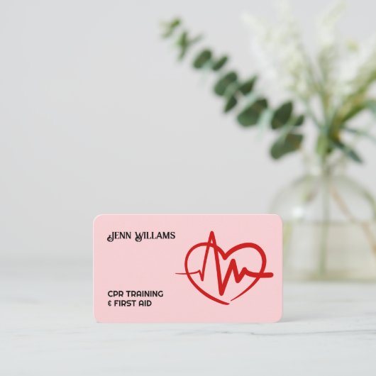 CPR Trainer Instructeur Visitekaartje (Staand voorkant)