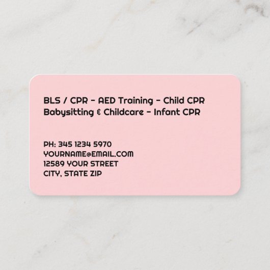 CPR Trainer Instructeur Visitekaartje (Achterkant)